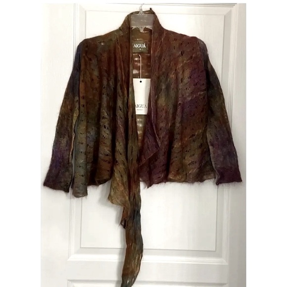 Aigua New Anthropologie Alpaca Multi Color Cardigan Boutique - Picture 9 of 15